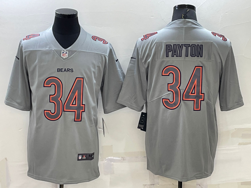 Men's Chicago Bears #34 Walter Payton Grey Atmosphere Fashion 2022 Vapor Untouchable Stitched Limited Jersey