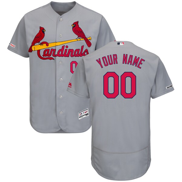 Men's St. Louis Cardinals Custom Nike Gray Road Stitched MLB Flex Base Jersey