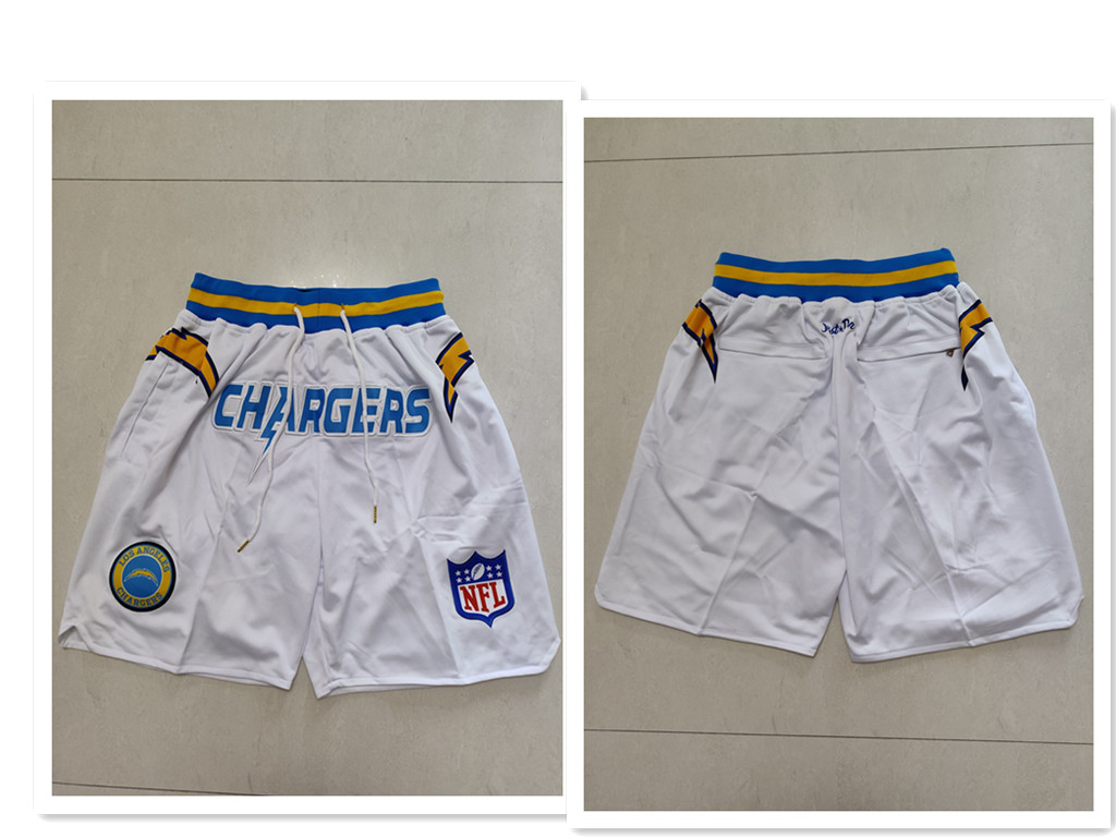 Men's Los Angeles Chargers White Just Don Swingman Shorts