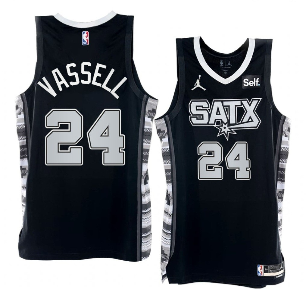 Men' San Antonio Spurs #24 Devin Vassell 2022-23 Black Stitched Jersey