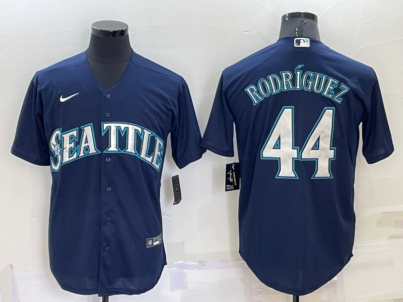 Men's Seattle Mariners #44 Julio Rodriguez Navy Blue Stitched MLB Cool Base Nike Jersey