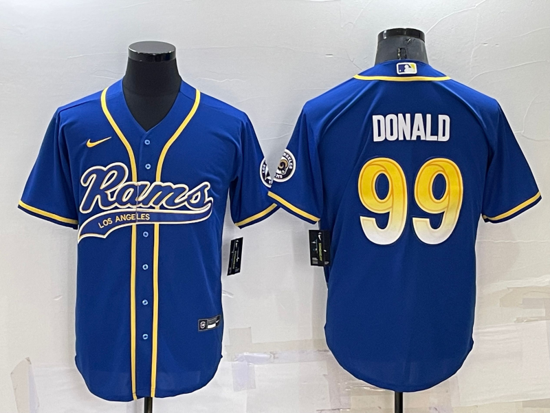 Men's Los Angeles Rams #99 Aaron Donald Blue Stitched Cool Base Nike Baseball Jersey