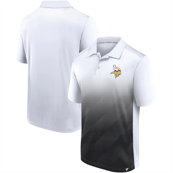 Men's Minnesota Vikings White Black Iconic Parameter Sublimated Polo