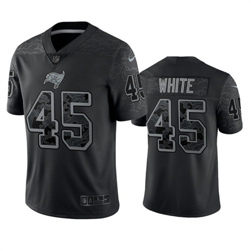 Men's Tampa Bay Buccaneers #45 Devin White Black Reflective Limited Stitched Jersey