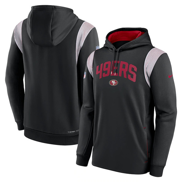 Men's San Francisco 49ers Black Sideline Stack Performance Pullover Hoodie