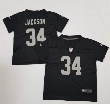 Toddlers Las Vegas Raiders #34 Bo Jackson Limited Black Vapor Jersey