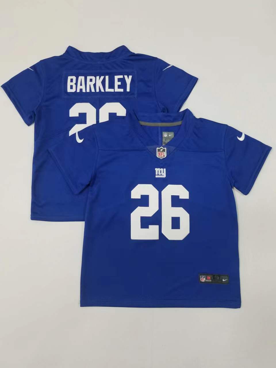 Toddlers New York Giants #26 Saquon Barkley Limited Blue Vapor Stitched Jersey