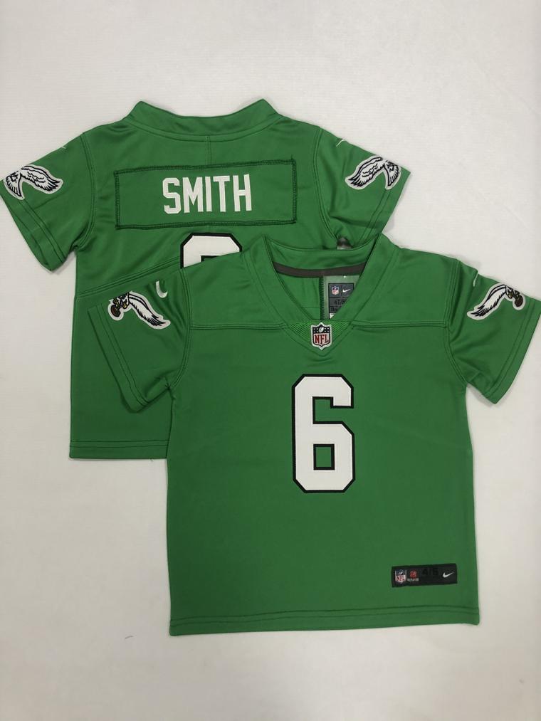 Toddlers Philadelphia Eagles #6 DeVonta Smith Green 2023 Vapor Limited Throwback Jersey