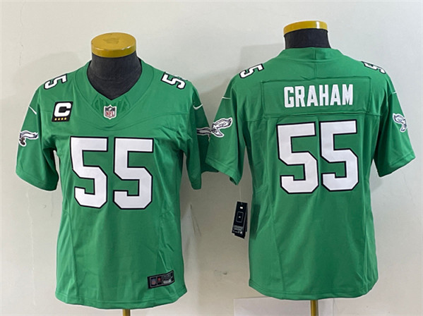 Youth Philadelphia Eagles #55 Brandon Graham Green 2023 F.U.S.E. With C Patch Stitched Football Jersey