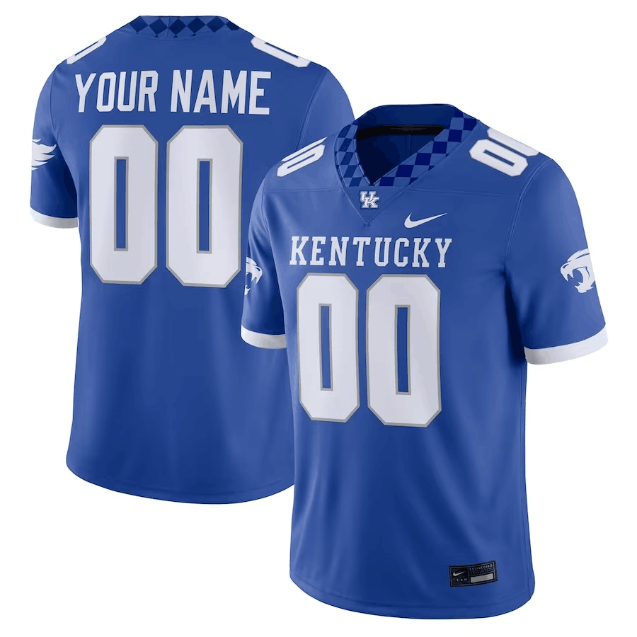 Men's Kentucky Wildcats CUSTOM ROYAL Nike NCAA COLLEGE FOOTBALL Stitched JERSEY