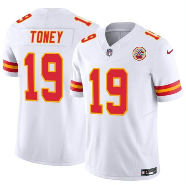 Men’s Kansas City Chiefs #19 Kadarius Toney White 2023 F.U.S.E. Vapor Untouchable Limited Football Stitched Jersey