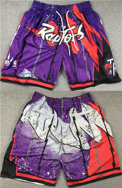 Men's Toronto Raptors Purple Red Mitchell&Ness Shorts (Run Small)