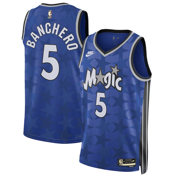 Men's Orlando Magic #5 Paolo Banchero Blue 2023-24 Classic Edition Stitched Basketball Jersey