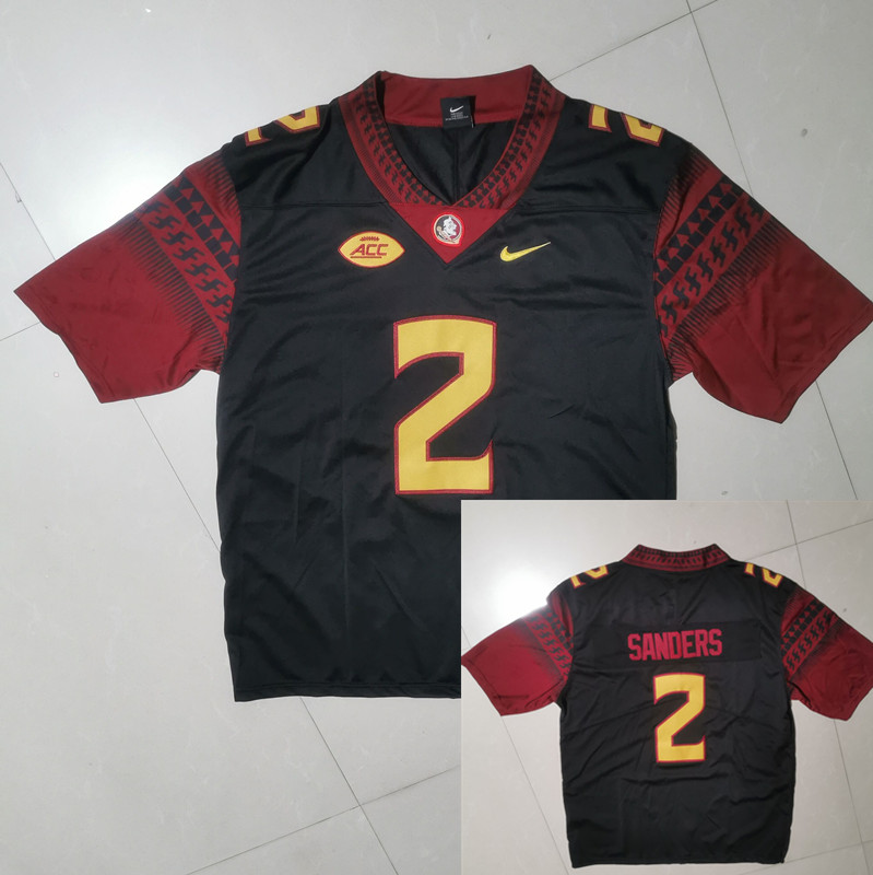 Men's Florida State Seminoles #2 Deion Sanders Black Limited Jersey