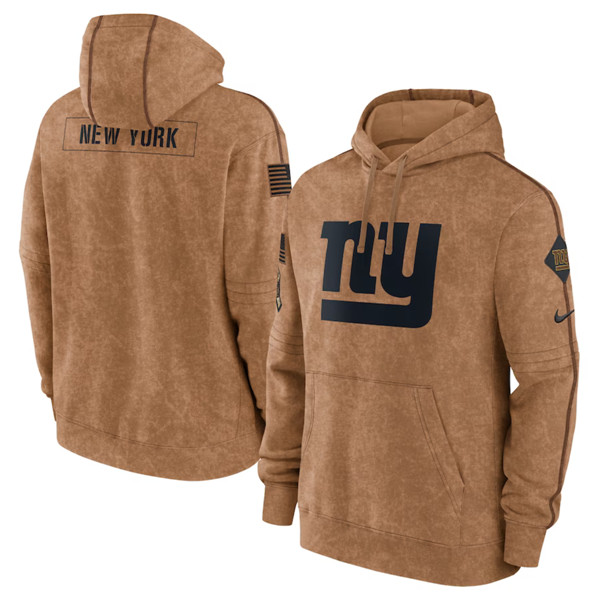 Men's New York Giants 2023 Brown Salute to Service Pullover Hoodie