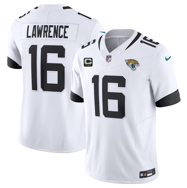 Men's Jacksonville Jaguars #16 Trevor Lawrence White 2023 F.U.S.E With 3- Star C Patch Vapor Untouchable Limited Football Stitched Jersey