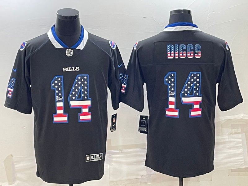 Men's Buffalo Bills #14 Stefon Diggs Black 2018 USA Flag Fashion Limited Stitched Jersey