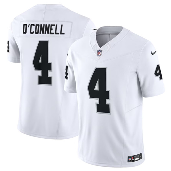 Men's Las Vegas Raiders #4 Aidan O'Connell White 2023 F.U.S.E Vapor Untouchable Stitched Football Jersey