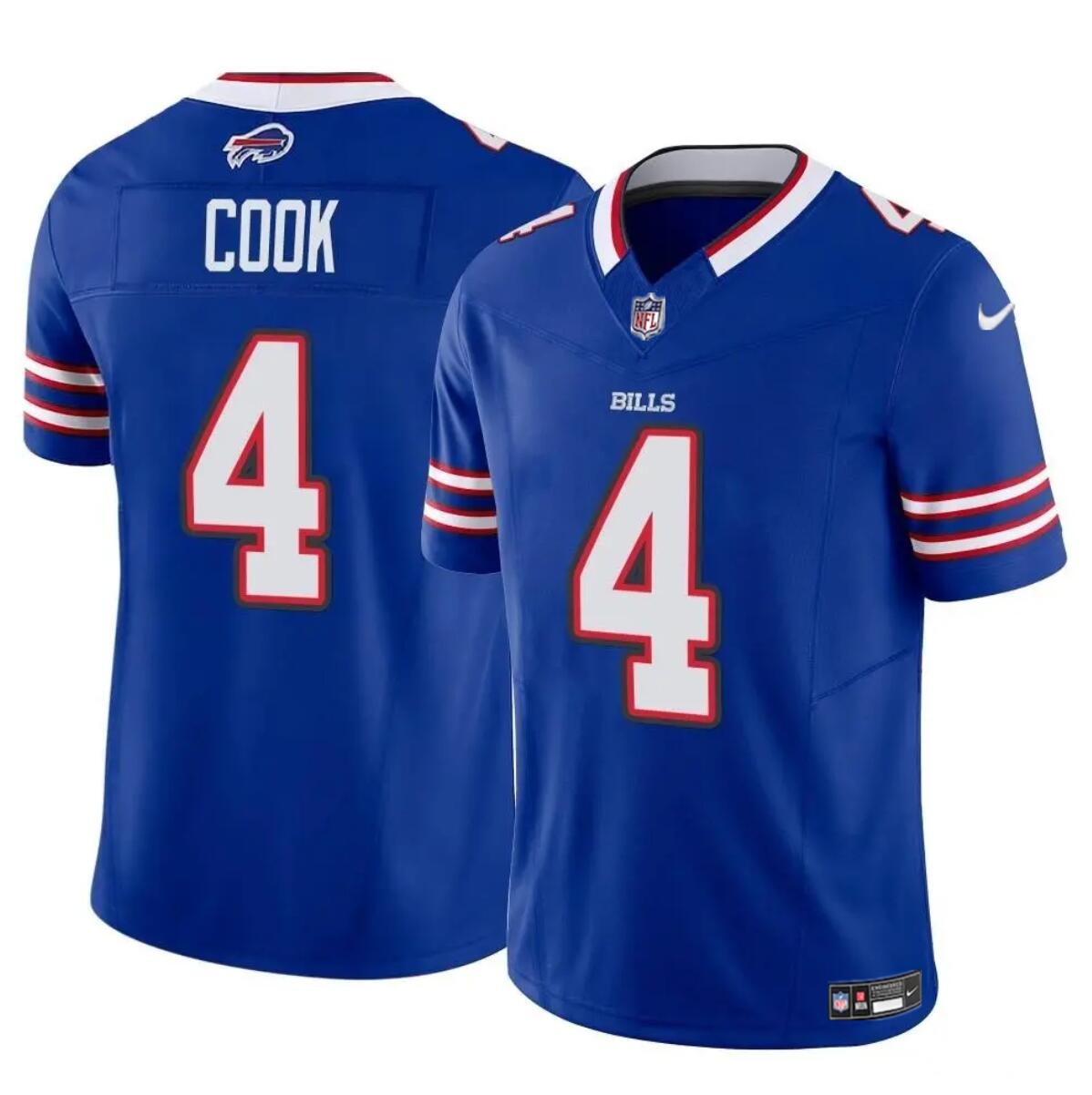 Men's Buffalo Bills #4 James Cook Blue 2023 F.U.S.E. Vapor Untouchable Limited Football Stitched Jersey