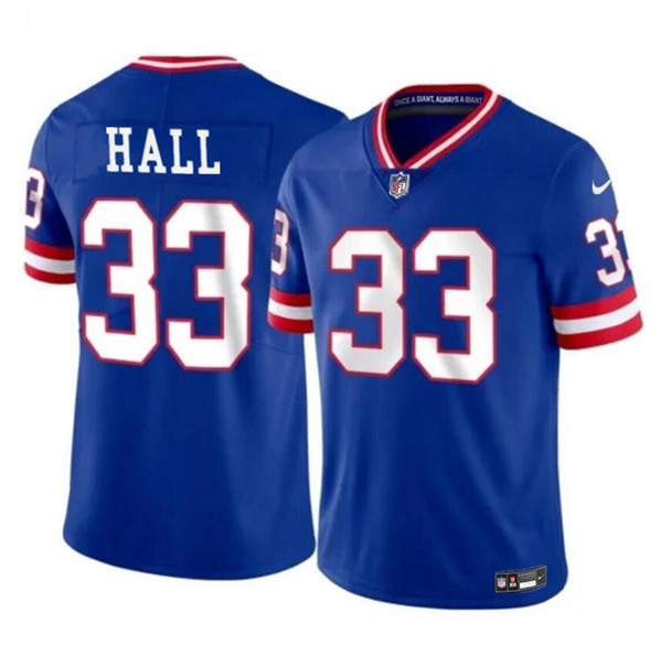 Men's New York Giants #33 Hassan Hall Royal 2023 F.U.S.E. Throwback Limited Football Stitched Jersey