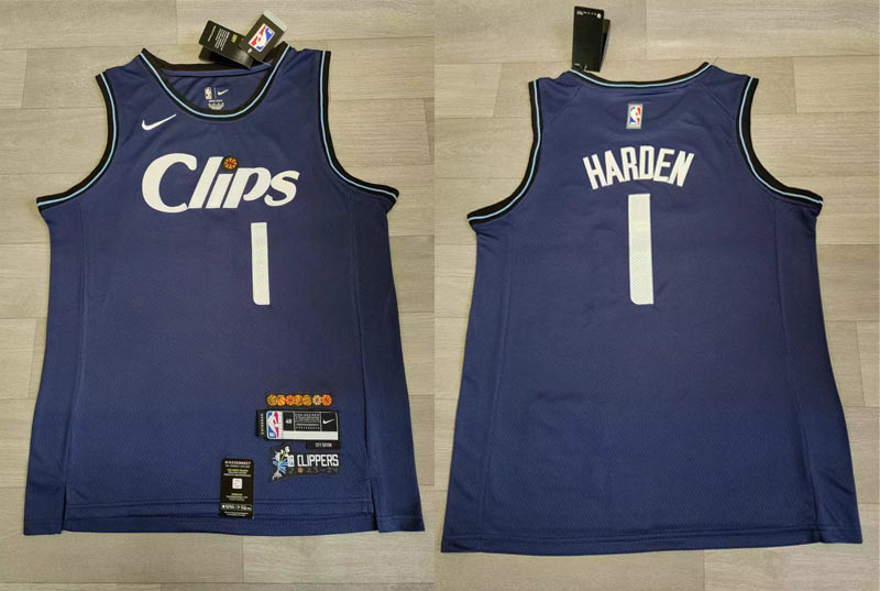 Men's Clippers #1 James Harden Navy Nike 2023-24 City Edition Swingman Jersey