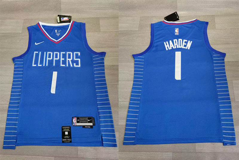 Men's Clippers #1 James Harden Blue Nike 2023-24 City Edition Swingman Jersey