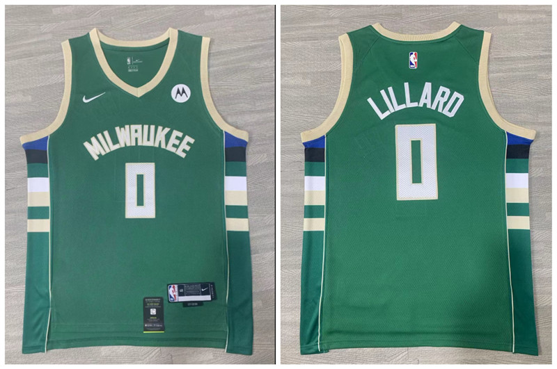 Men's Bucks #0 Damian Lillard Green Nike Swingman Jersey