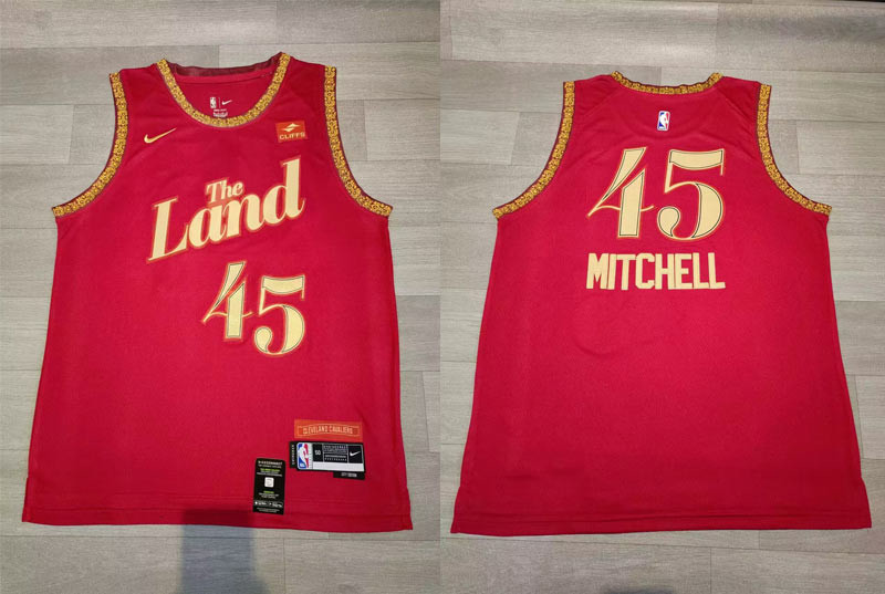 Men's Cavaliers #45 Donovan Mitchell Red Nike 2023-24 City Edition Swingman Jersey