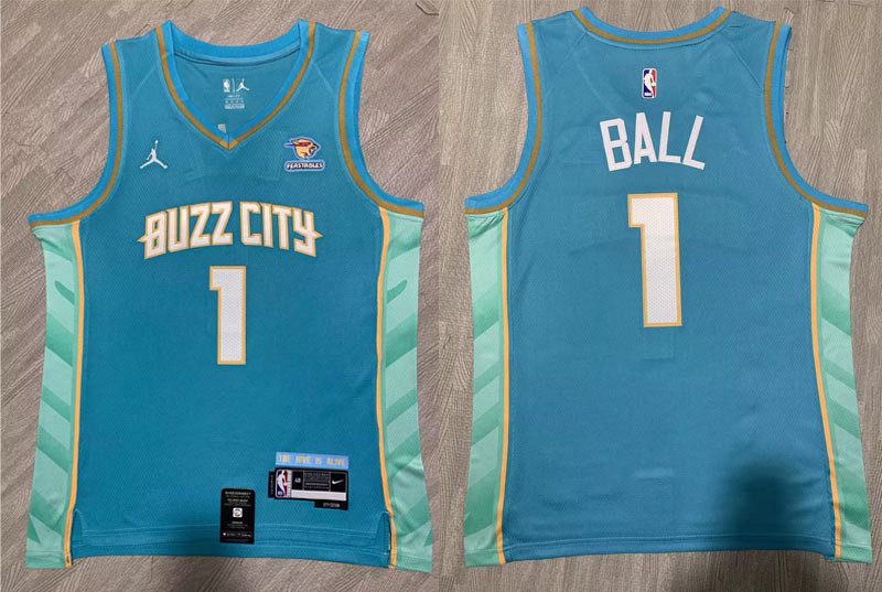 Men's Hornets #1 LaMelo Ball Blue Nike 2023-24 City Edition Swingman Jersey