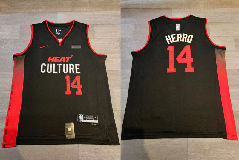 Men's Miami Heat #14 Tyler Herro Black Nike 2023-24 City Edition Swingman Jersey