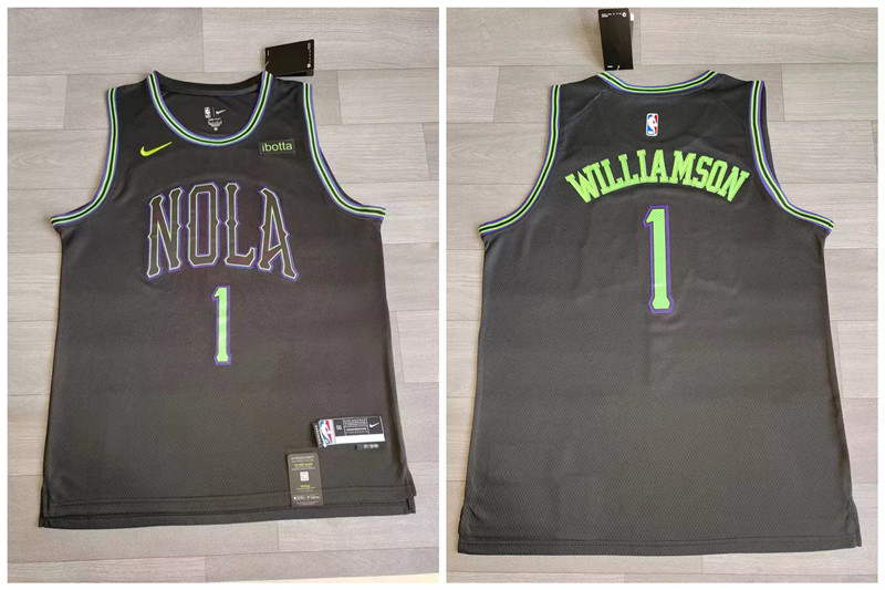 Men's Pelicans #1 Zion Williamson Black Nike 2023-24 City Edition Swingman Jersey