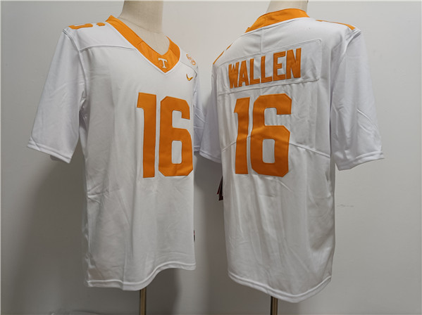 Men's Notre Tennessee Volunteers #16 Morgan Wallen White Stitched Jersey