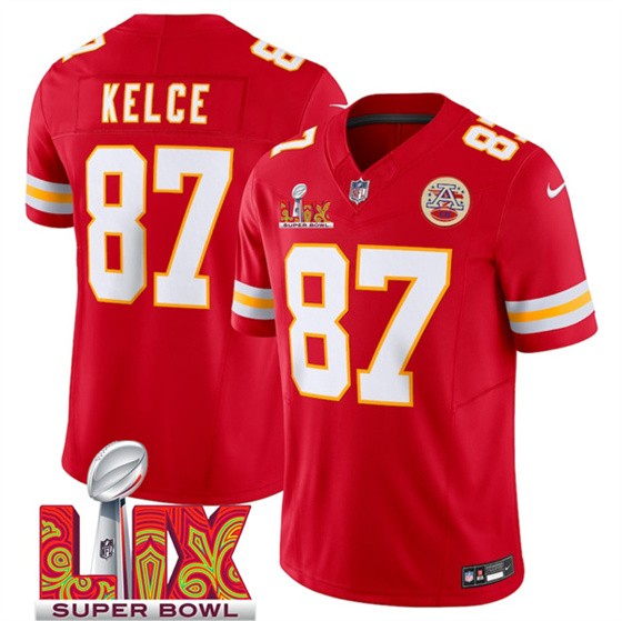 Men’s Kansas City Chiefs #87 Travis Kelce Red 2025 F.U.S.E. Super Bowl LIX Patch Vapor Untouchable Limited Football Stitched Jersey Men’s Kansas City Chiefs #87 Travis Kelce Red 2025 F.U.S.E. Super Bowl LIX Patch Vapor Untouchable Limited Football Stitched Jersey