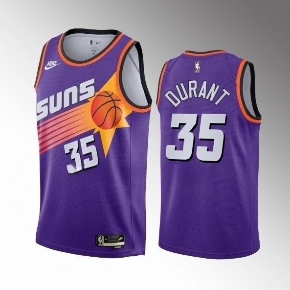 Men's Phoenix Suns #35 Kevin Durant Purple Classic Edition Stitched Basketball Jersey