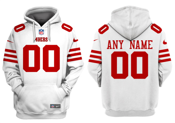 Men's San Francisco 49ers Customized White Alternate Pullover Hoodie