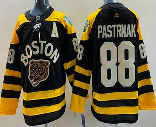 Men's Boston Bruins #88 David Pastrnak Black 2023 Winter Classic Authentic Jersey