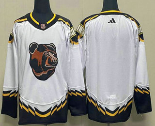 Men's Boston Bruins Blank White 2022 Reverse Retro Stitched Jersey