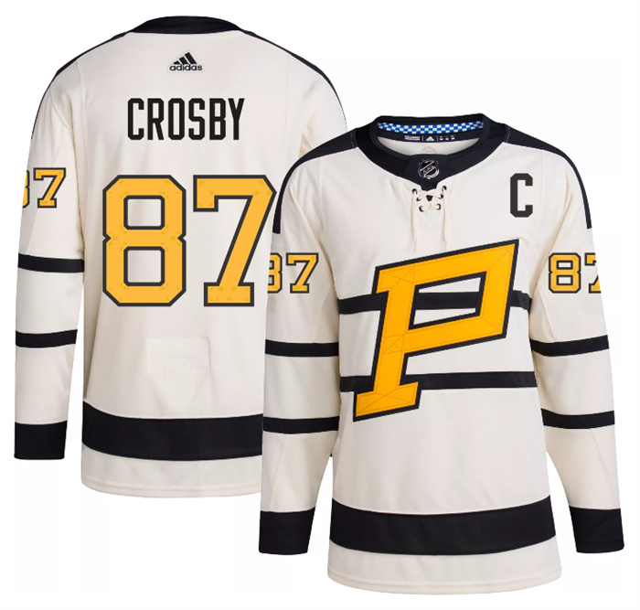 Men's Pittsburgh Penguins #87 Sidney Crosby Cream 2023 Winter Classic Stitched Jersey