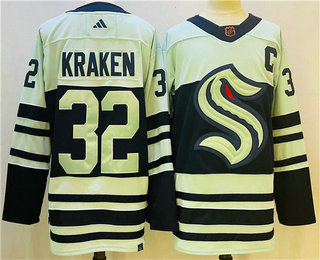 Men's Seattle Kraken #32 Kraken White 2022 Reverse Retro Stitched Jersey