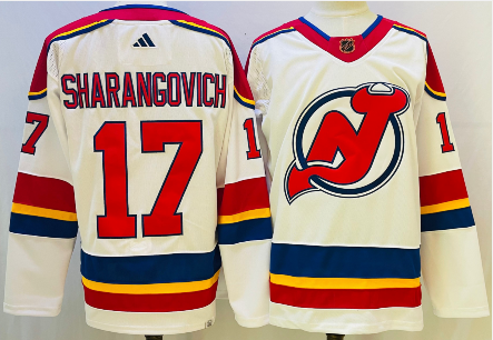 Men's New Jersey Devils #17 Yegor Sharangovich White 2022 Reverse Retro Authentic Jersey