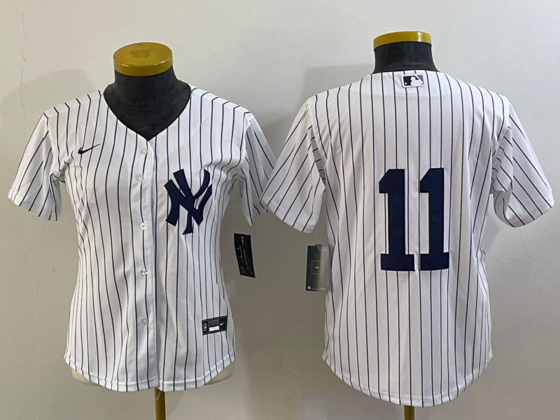 Women's New York Yankees #11 Anthony Volpe White No Name Stitched MLB Nike Cool Base Jersey