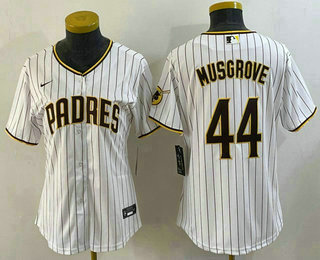 Women's San Diego Padres #44 Joe Musgrove White Stitched MLB Cool Base Nike Jersey