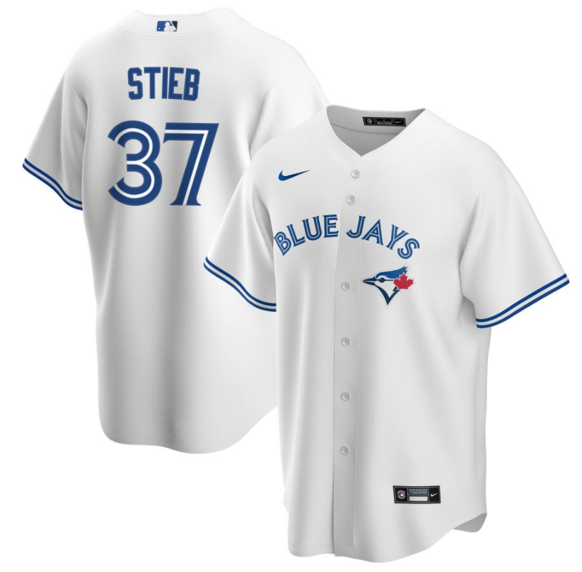 Men's Toronto Blue Jays Stieb,Dave - 37 White Home Retired Roster Stitched Baseball Jersey