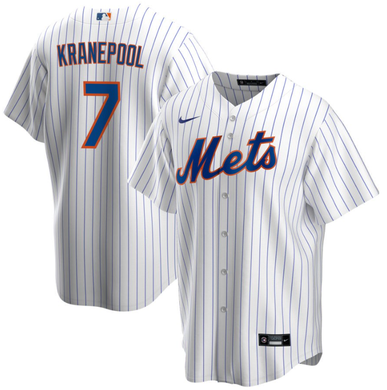 Men's New York Mets Kranepool,Ed - 7 White Home Retired Roster Stitched Baseball Jersey