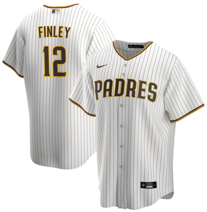 Men's San Diego Padres Finley,Steve - 12 White Home Retired Roster Stitched Baseball Jersey