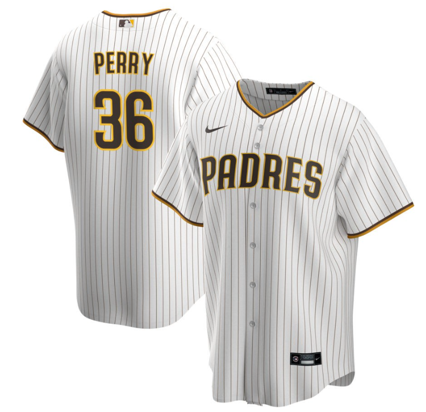 Men's San Diego Padres Perry,Gaylord - 36 White Home Retired Roster Stitched Baseball Jersey