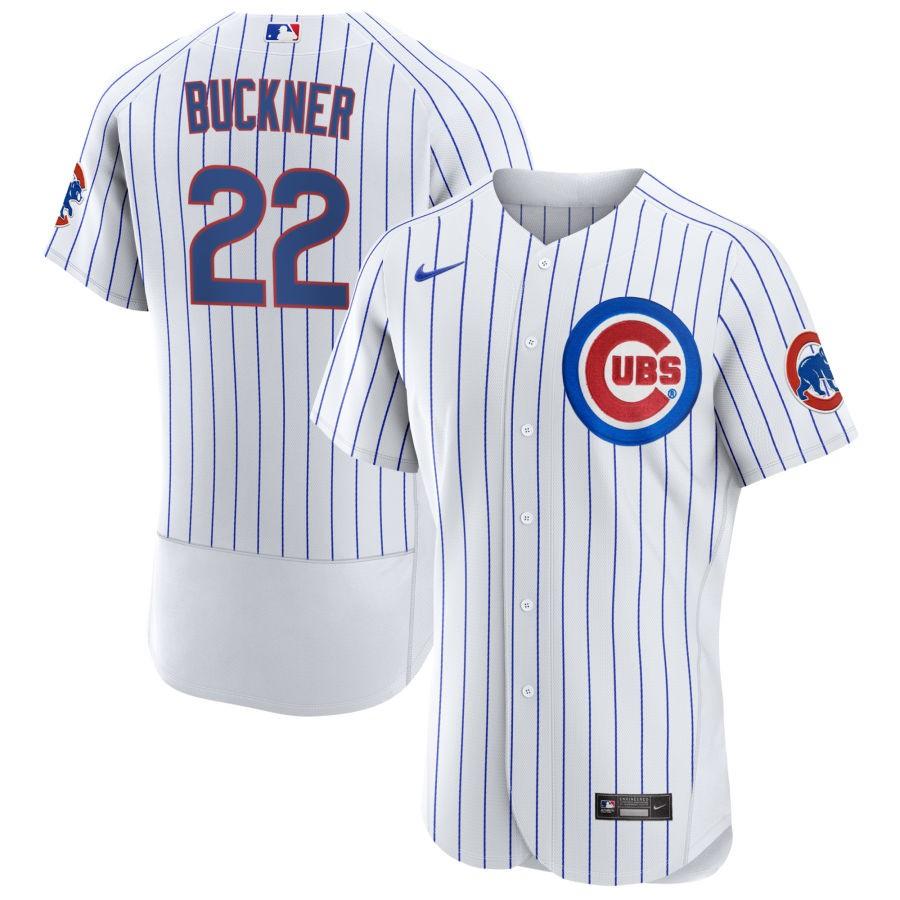 Men's Chicago Cubs White Home Buckner,Bill - 22 Retired Roster Stitched Jersey1