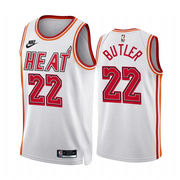 Men's Miami Heat #22 Jimmy Butler White Classic Edition Stitched Basketball Jersey