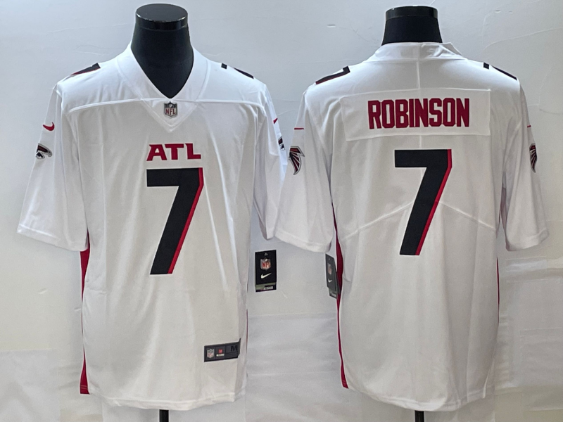 Nike Atlanta Falcons #7 Bijan Robinson White 2023 NFL Draft Vapor Limited Jersey