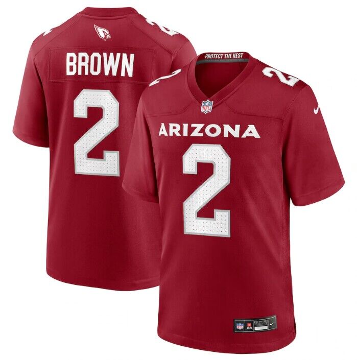 Men's Arizona Cardinals #2 Marquise Brown Red Stitched Game Football Jersey